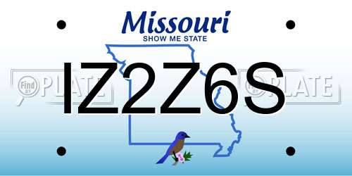 IZ2Z6S Missouri License Plate