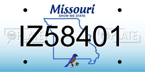 IZ58401 Missouri License Plate