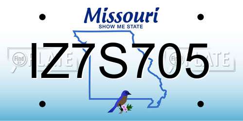 IZ7S705 Missouri License Plate