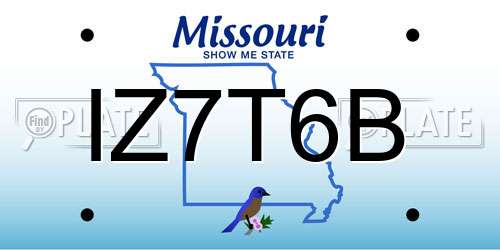 IZ7T6B Missouri License Plate