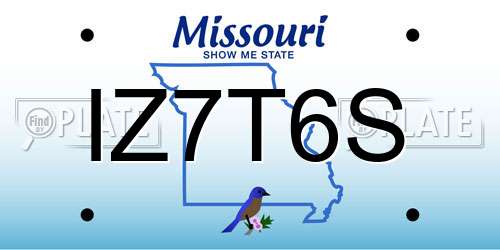 IZ7T6S Missouri License Plate