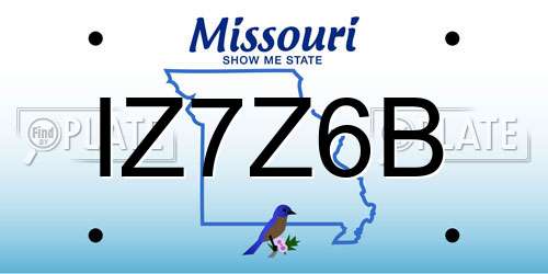 IZ7Z6B Missouri License Plate