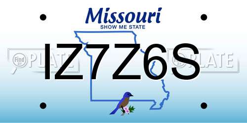 IZ7Z6S Missouri License Plate
