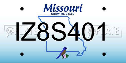IZ8S401 Missouri License Plate