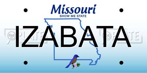 IZABATA Missouri License Plate