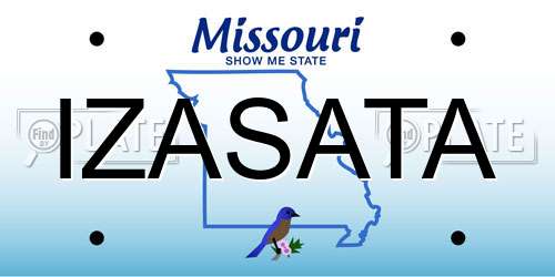 IZASATA Missouri License Plate