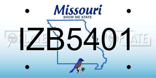IZB5401 Missouri License Plate