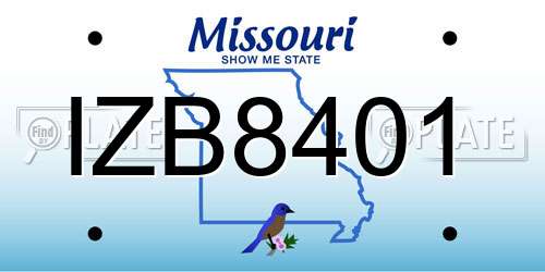 IZB8401 Missouri License Plate