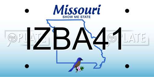 IZBA41 Missouri License Plate