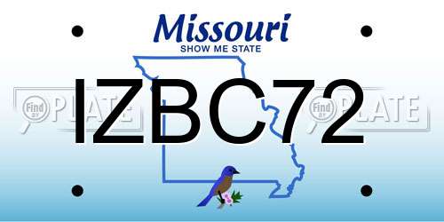 IZBC72 Missouri License Plate