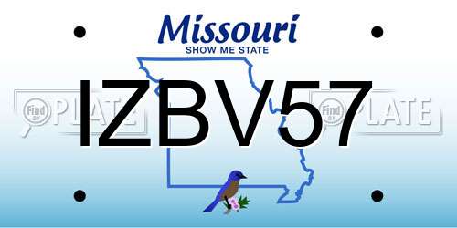 IZBV57 Missouri License Plate