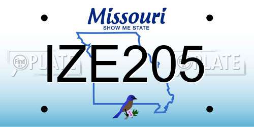 IZE205 Missouri License Plate
