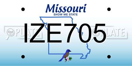 IZE705 Missouri License Plate
