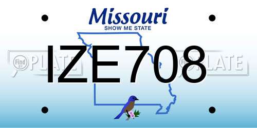 IZE708 Missouri License Plate