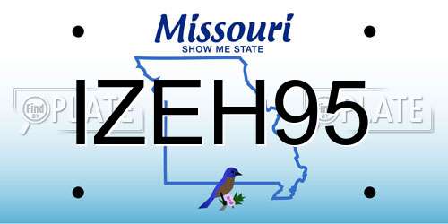 IZEH95 Missouri License Plate