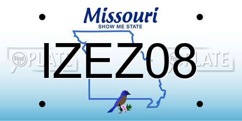 IZEZ08 Missouri License Plate