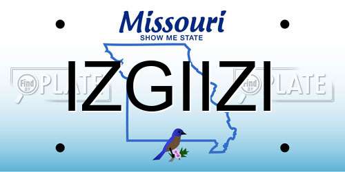 IZGIIZI Missouri License Plate