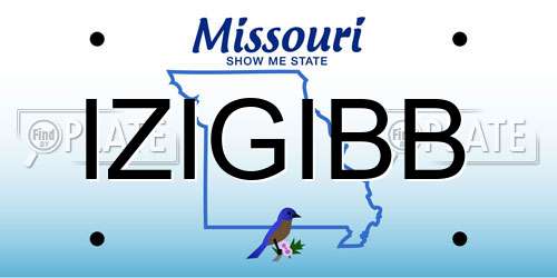 IZIGIBB Missouri License Plate
