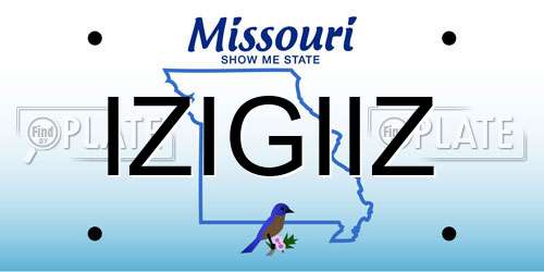 IZIGIIZ Missouri License Plate
