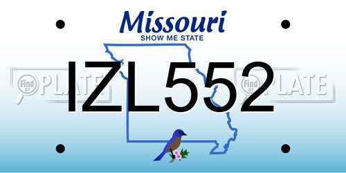IZL552 Missouri License Plate