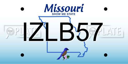 IZLB57 Missouri License Plate