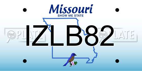 IZLB82 Missouri License Plate
