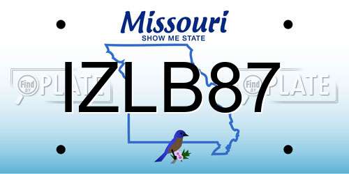 IZLB87 Missouri License Plate