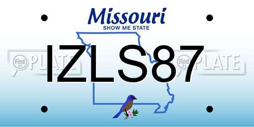 IZLS87 Missouri License Plate