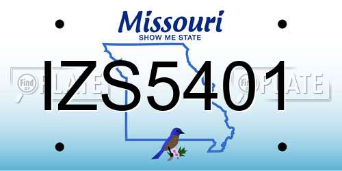 IZS5401 Missouri License Plate