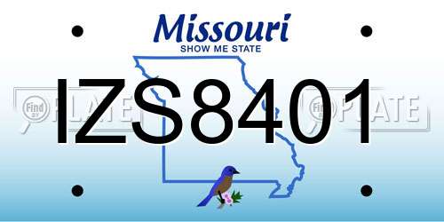 IZS8401 Missouri License Plate