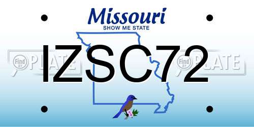 IZSC72 Missouri License Plate