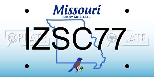 IZSC77 Missouri License Plate
