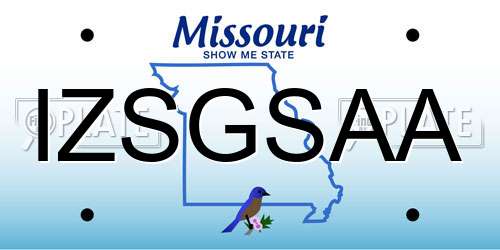 IZSGSAA Missouri License Plate