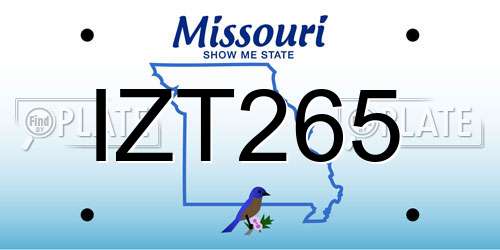 IZT265 Missouri License Plate