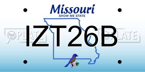 IZT26B Missouri License Plate