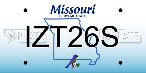 IZT26S Missouri License Plate