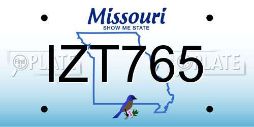IZT765 Missouri License Plate