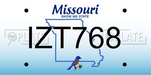 IZT768 Missouri License Plate