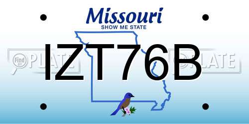 IZT76B Missouri License Plate