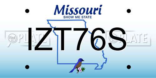 IZT76S Missouri License Plate