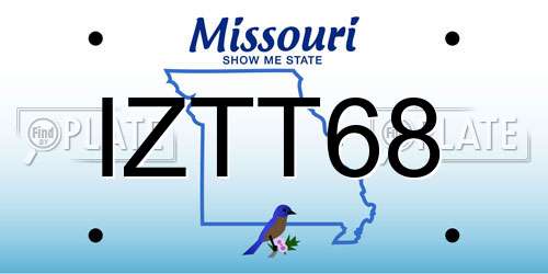 IZTT68 Missouri License Plate