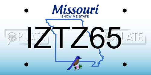 IZTZ65 Missouri License Plate