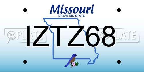 IZTZ68 Missouri License Plate