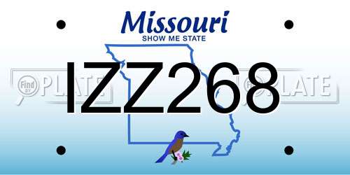IZZ268 Missouri License Plate