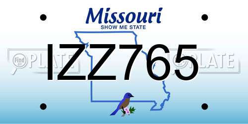 IZZ765 Missouri License Plate
