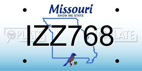 IZZ768 Missouri License Plate