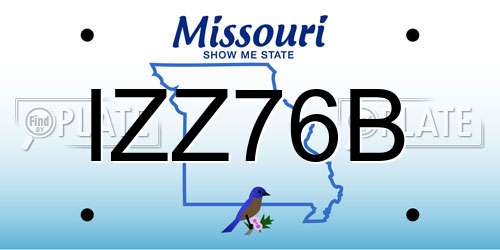 IZZ76B Missouri License Plate