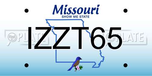 IZZT65 Missouri License Plate