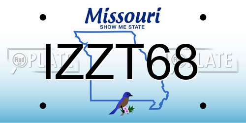 IZZT68 Missouri License Plate