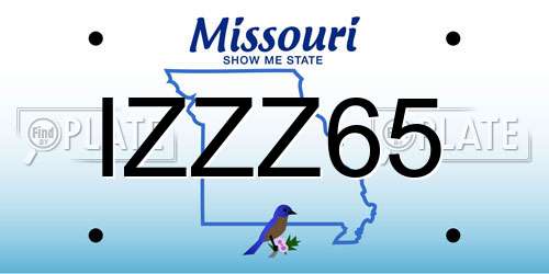 IZZZ65 Missouri License Plate
